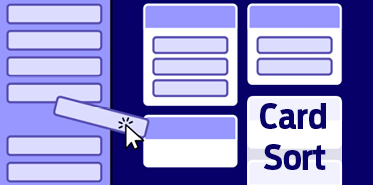 An image to prompt library users to participate in a card sort activity.